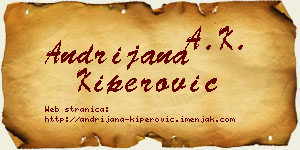 Andrijana Kiperović vizit kartica